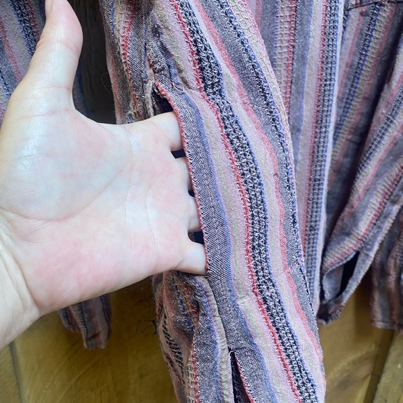 Kathmandu Long Sleeve Mens Shirt Vintage Y2K Hippy Minimalist Crew Neck Large - Picture 3 of 7